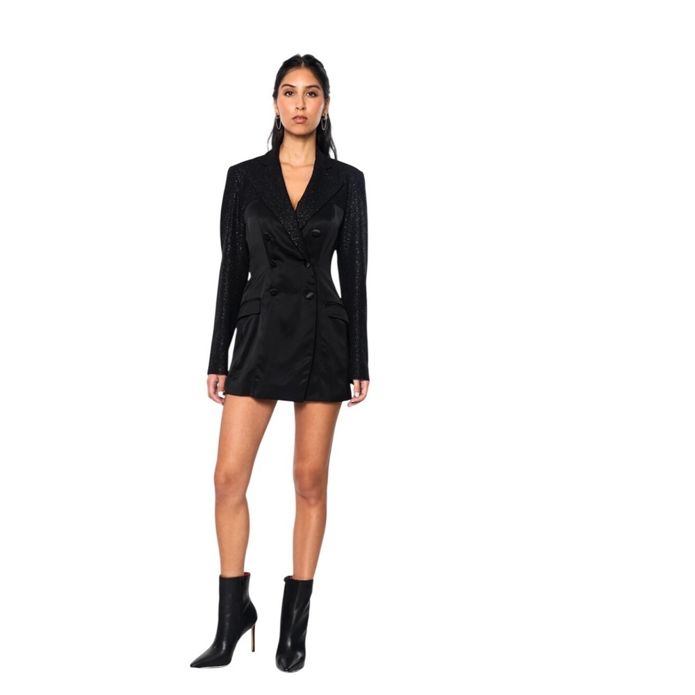 IDA SJÖSTEDT 291 JULIETTE TOP Blazer Dress Metallic Black Double Breasted